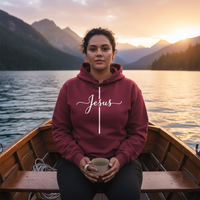 Load image into Gallery viewer, Jesus - Cursive Cross - Hoodie